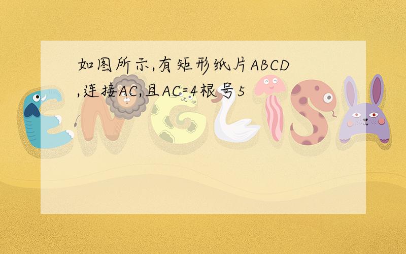 如图所示,有矩形纸片ABCD,连接AC,且AC=4根号5