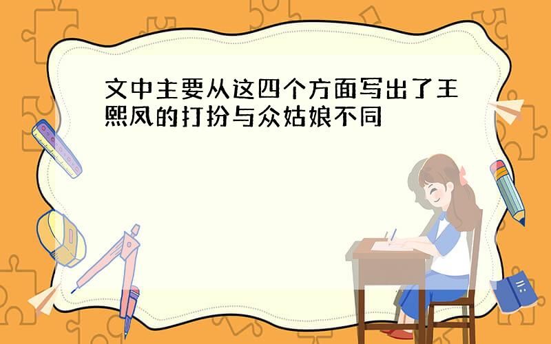 文中主要从这四个方面写出了王熙凤的打扮与众姑娘不同