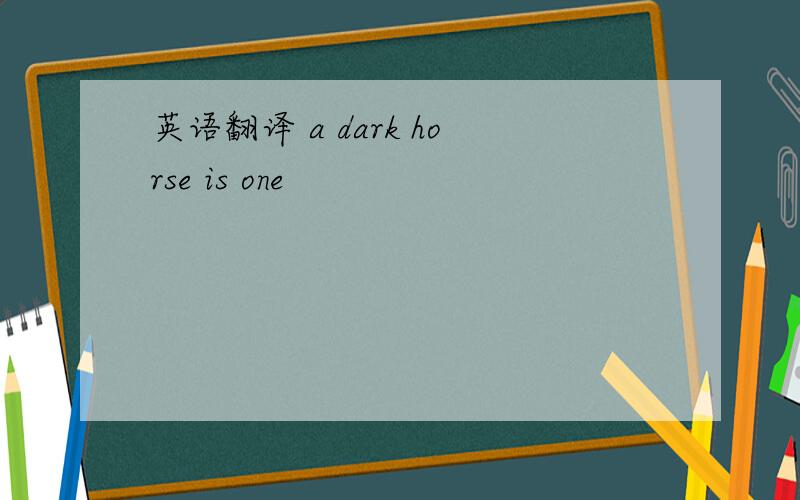 英语翻译 a dark horse is one