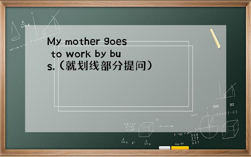My mother goes to work by bus. (就划线部分提问)