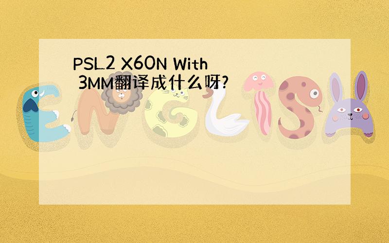 PSL2 X60N With 3MM翻译成什么呀?