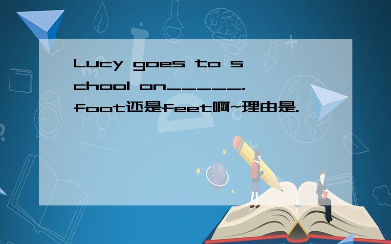 Lucy goes to school on_____.foot还是feet啊~理由是.