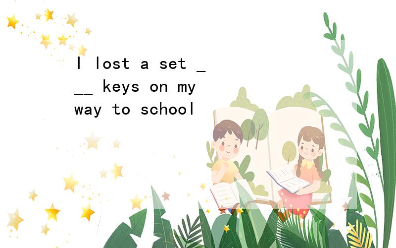 I lost a set ___ keys on my way to school