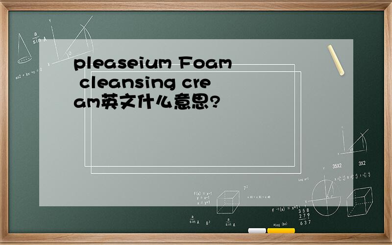 pleaseium Foam cleansing cream英文什么意思?