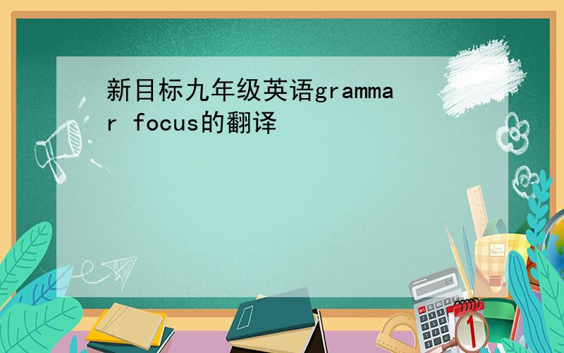 新目标九年级英语grammar focus的翻译