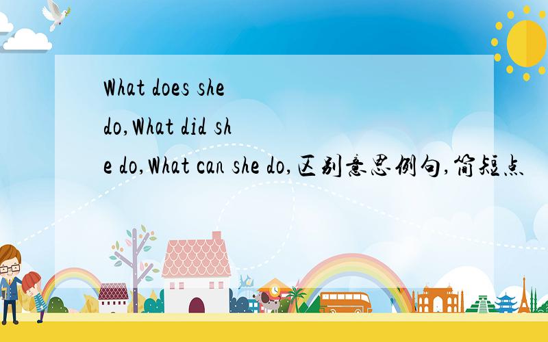 What does she do,What did she do,What can she do,区别意思例句,简短点