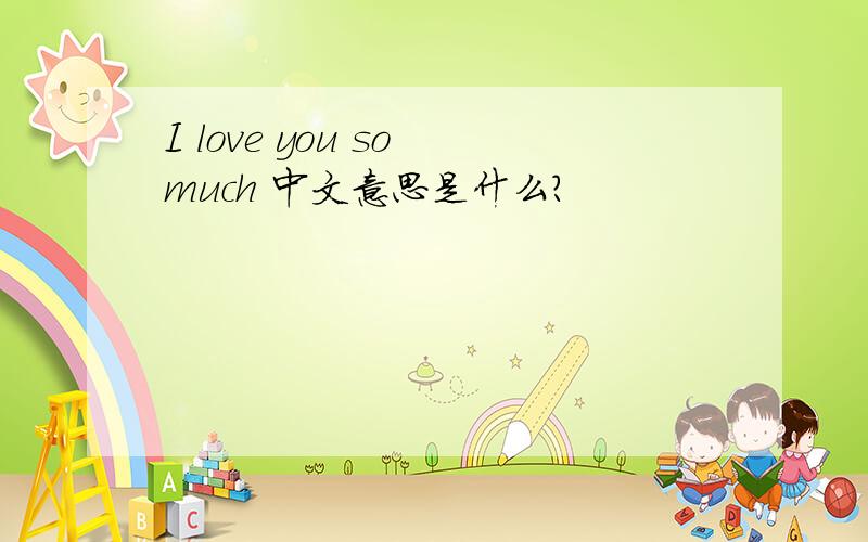 I love you so much 中文意思是什么?