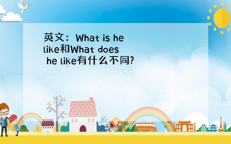 英文：What is he like和What does he like有什么不同?