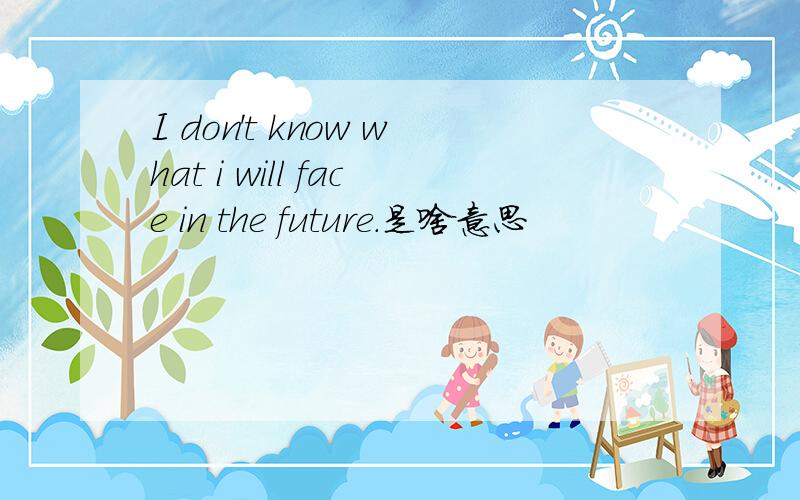 I don't know what i will face in the future.是啥意思