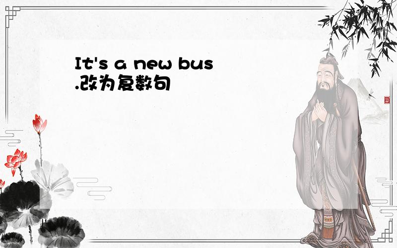 It's a new bus.改为复数句