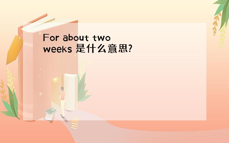 For about two weeks 是什么意思?