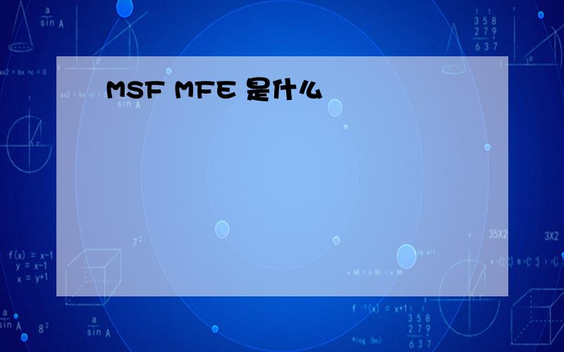 MSF MFE 是什么