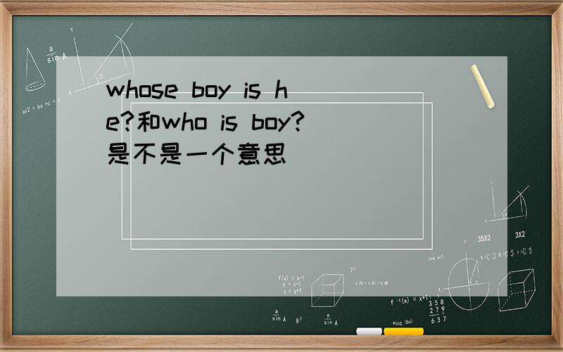 whose boy is he?和who is boy?是不是一个意思