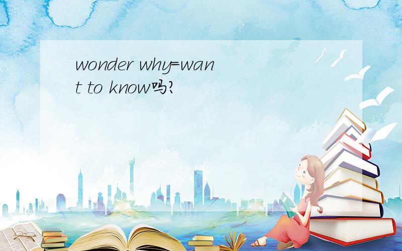 wonder why=want to know吗?