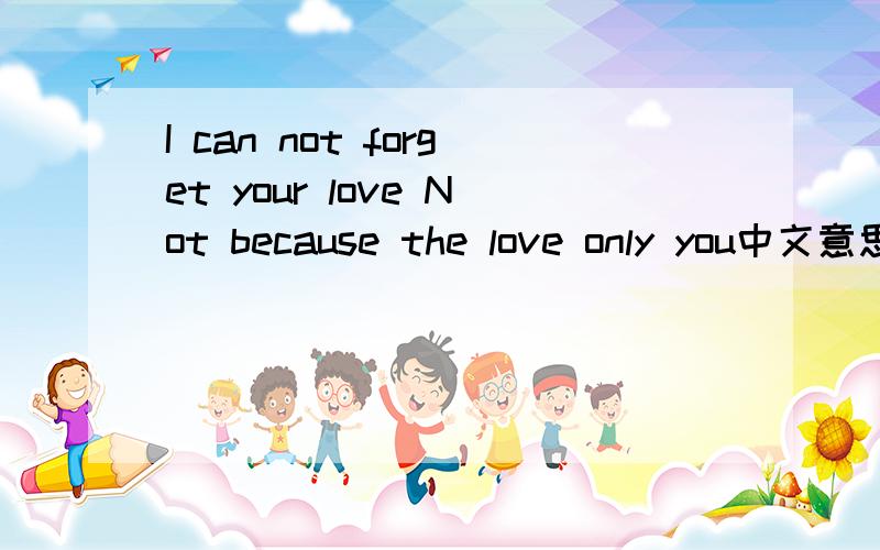 I can not forget your love Not because the love only you中文意思