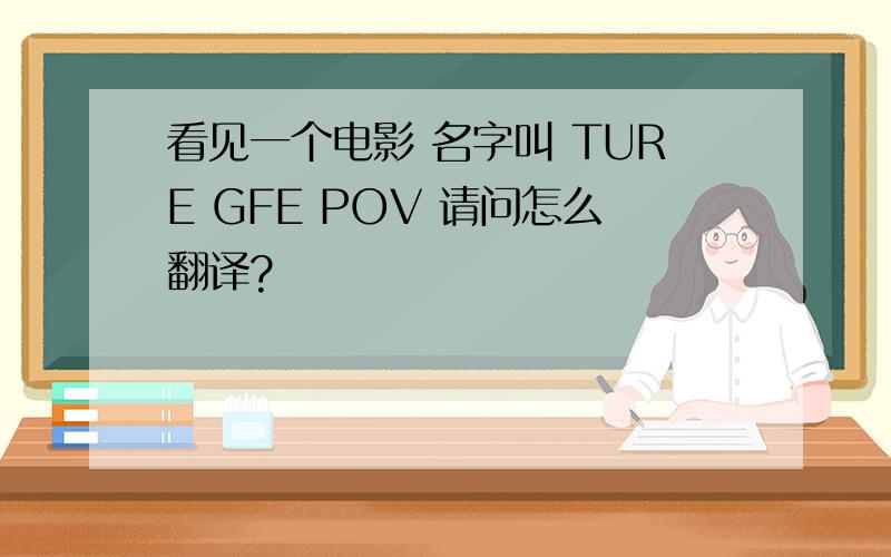 看见一个电影 名字叫 TURE GFE POV 请问怎么翻译?