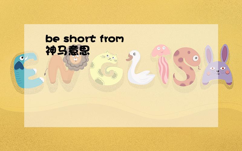 be short from 神马意思