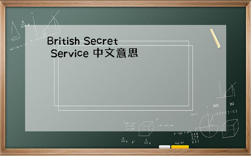 British Secret Service 中文意思