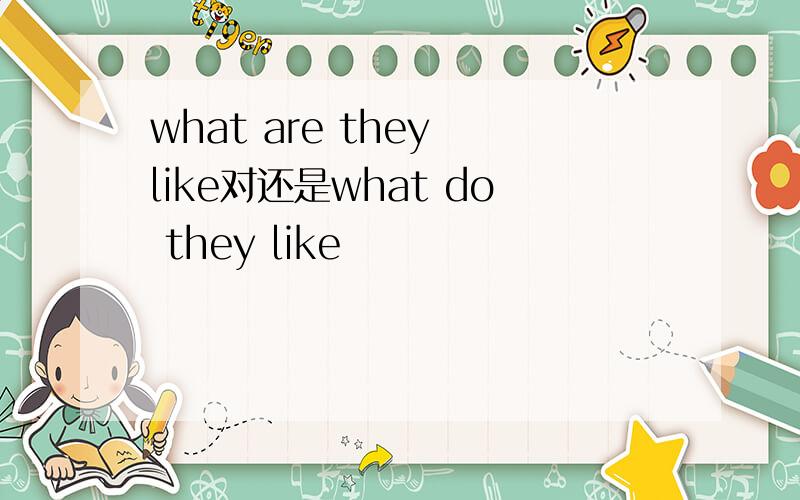 what are they like对还是what do they like