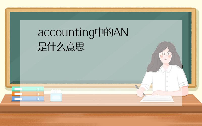 accounting中的AN是什么意思
