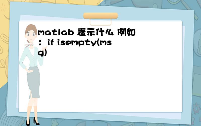 matlab 表示什么 例如：if isempty(msg)