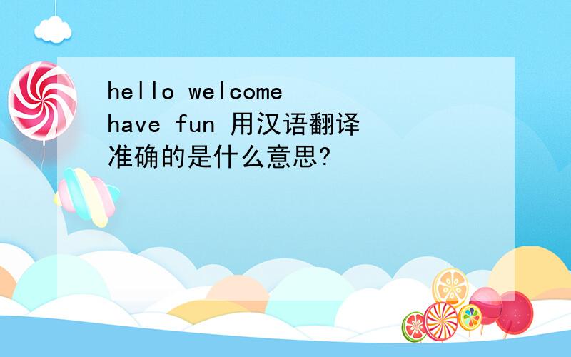 hello welcome have fun 用汉语翻译准确的是什么意思?