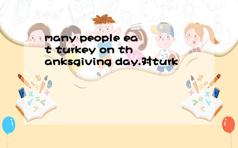 many people eat turkey on thanksgiving day.对turk