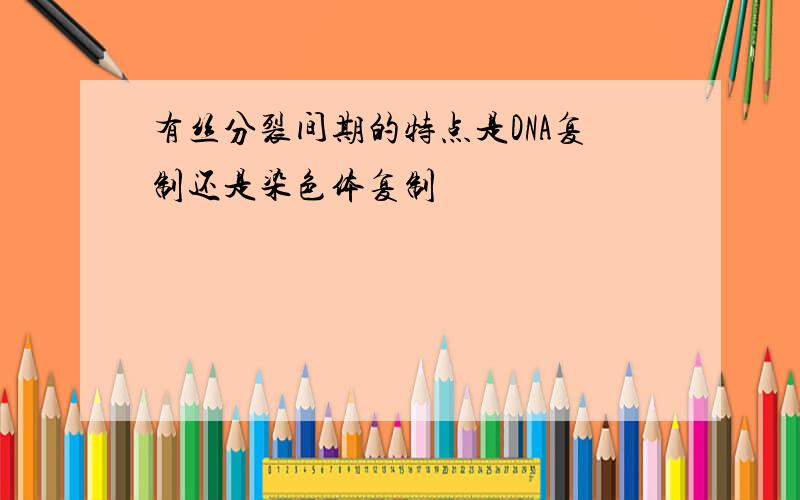 有丝分裂间期的特点是DNA复制还是染色体复制