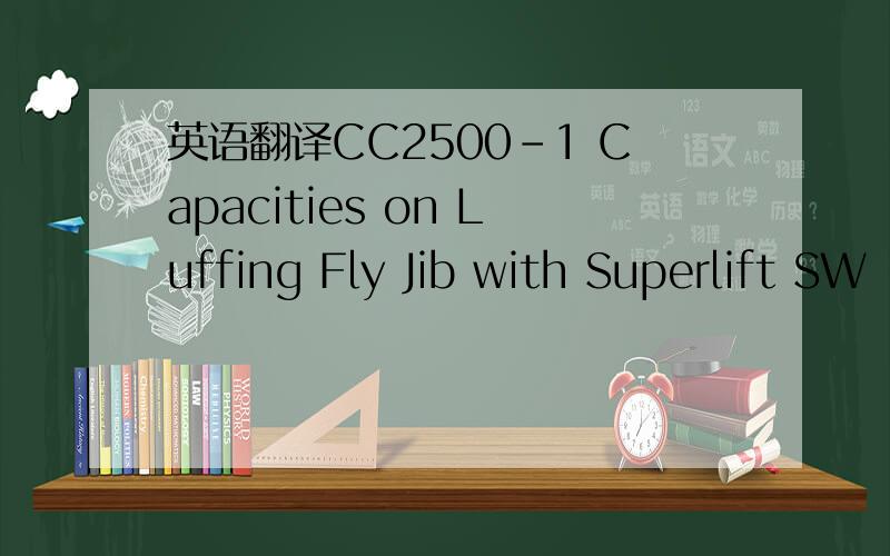 英语翻译CC2500-1 Capacities on Luffing Fly Jib with Superlift SW