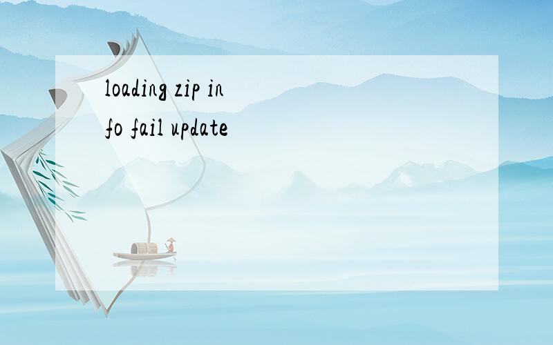 loading zip info fail update
