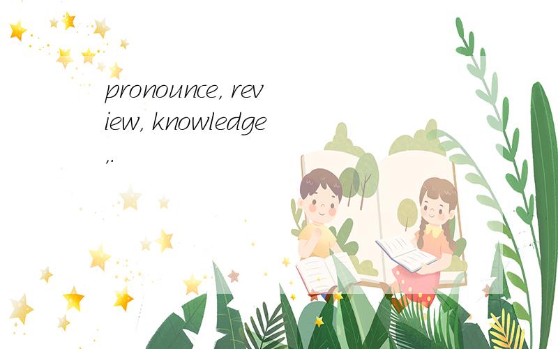 pronounce， review， knowledge，.