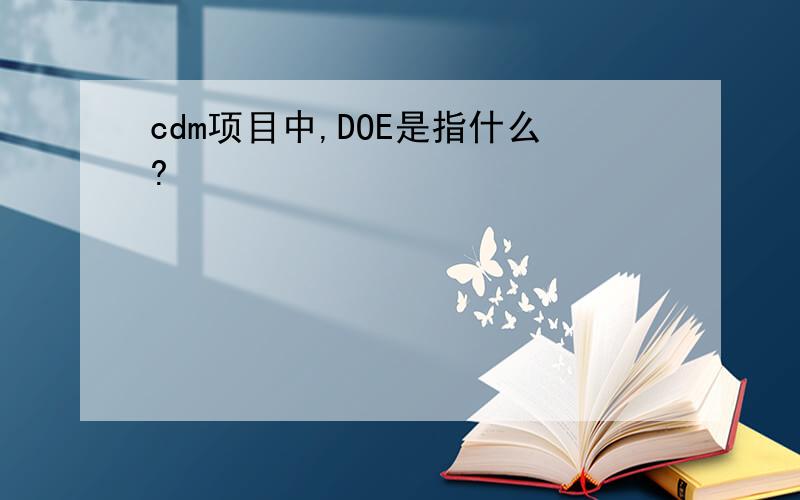 cdm项目中,DOE是指什么?