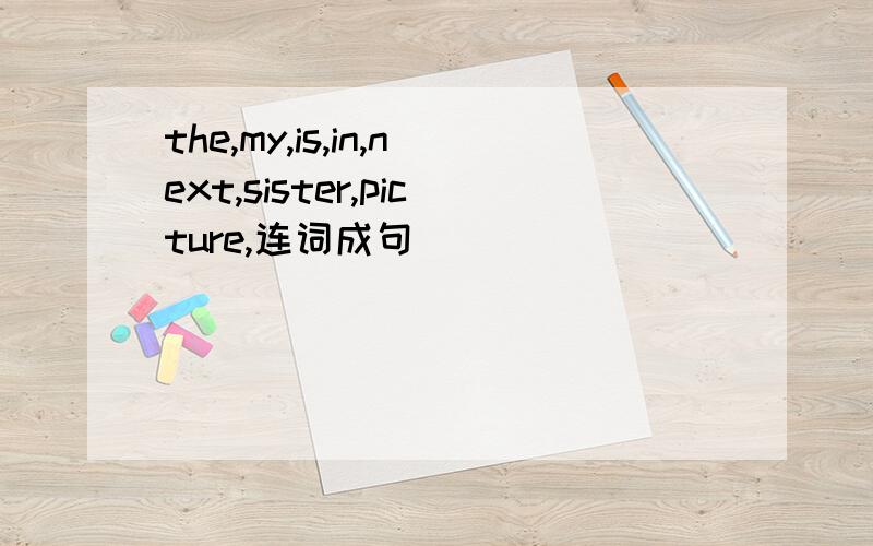 the,my,is,in,next,sister,picture,连词成句