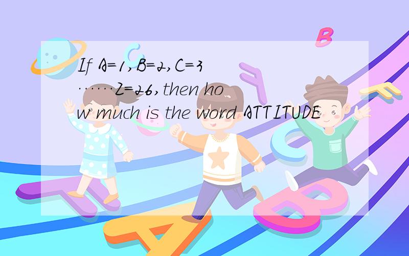 If A=1,B=2,C=3……Z=26,then how much is the word ATTITUDE