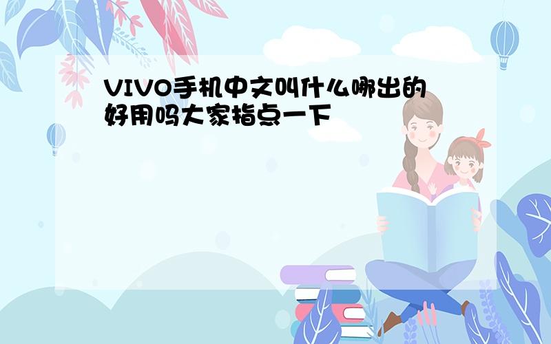 VIVO手机中文叫什么哪出的好用吗大家指点一下
