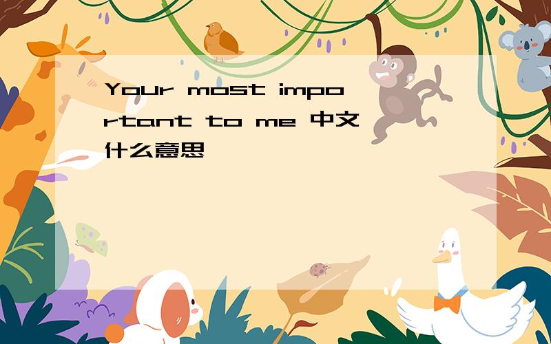 Your most important to me 中文什么意思