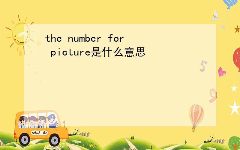 the number for picture是什么意思