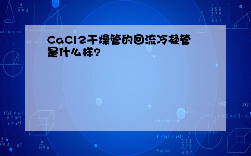 CaCl2干燥管的回流冷凝管是什么样?