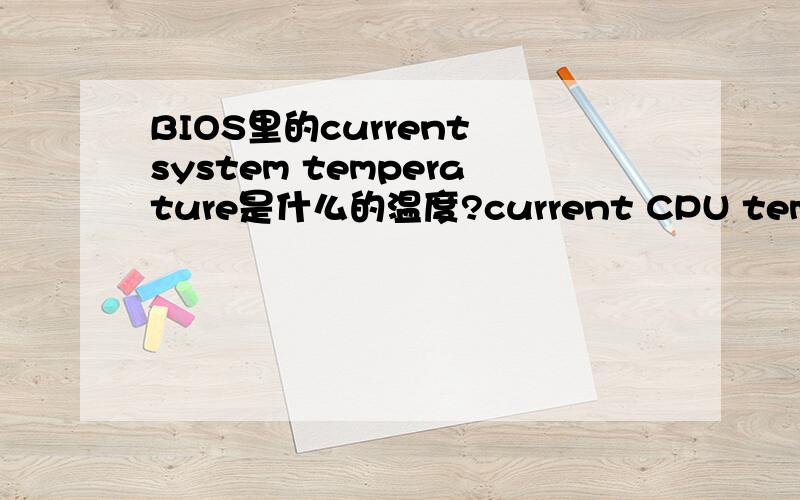 BIOS里的current system temperature是什么的温度?current CPU temperatu