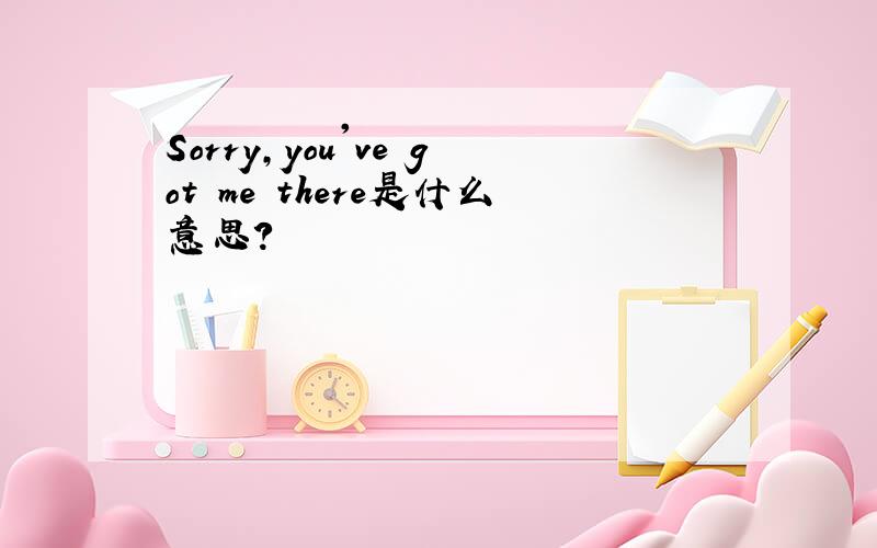 Sorry,you've got me there是什么意思?