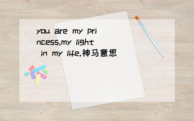 you are my princess,my light in my life.神马意思