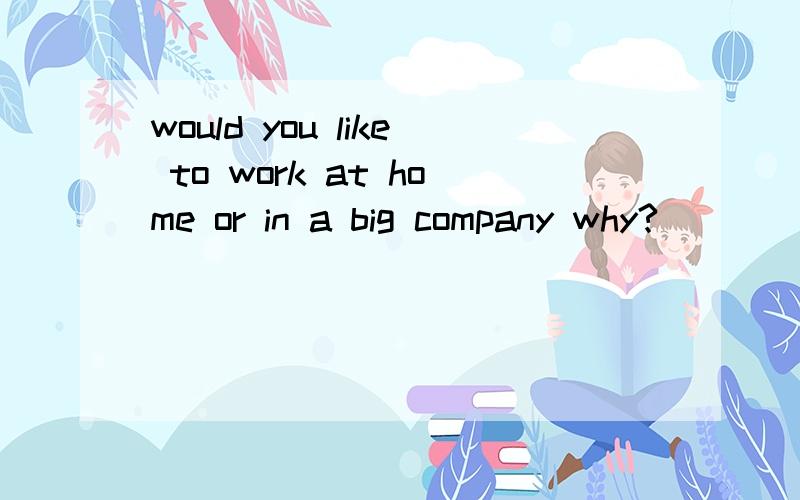 would you like to work at home or in a big company why?