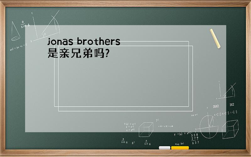 jonas brothers是亲兄弟吗?