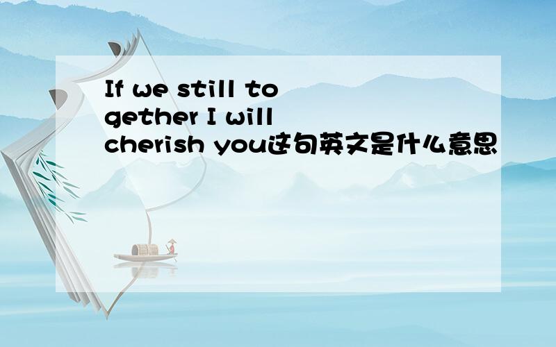 If we still together I will cherish you这句英文是什么意思