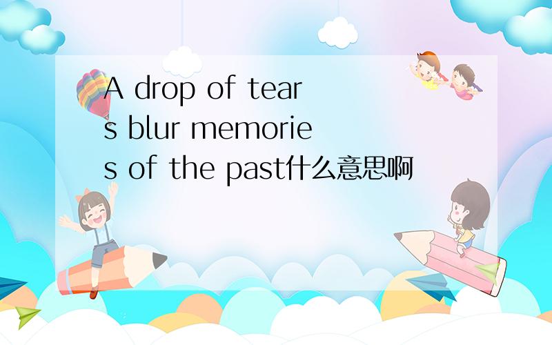 A drop of tears blur memories of the past什么意思啊
