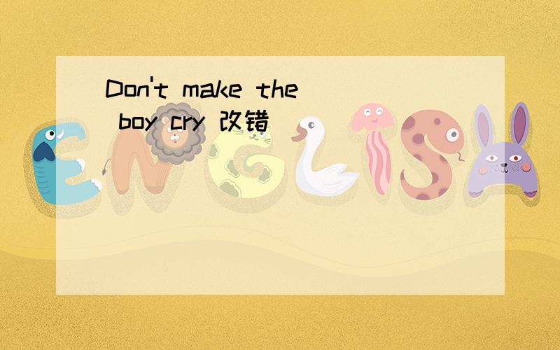 Don't make the boy cry 改错