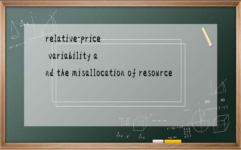 relative-price variability and the misallocation of resource