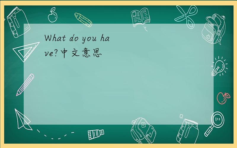 What do you have?中文意思
