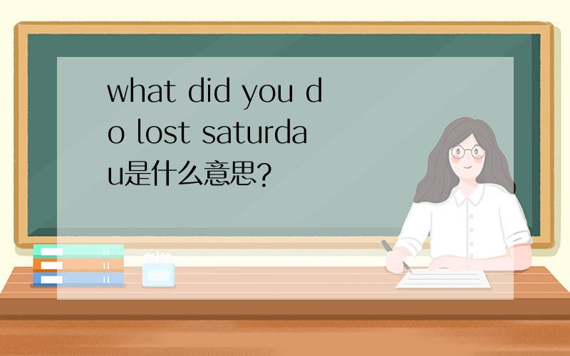 what did you do lost saturdau是什么意思?