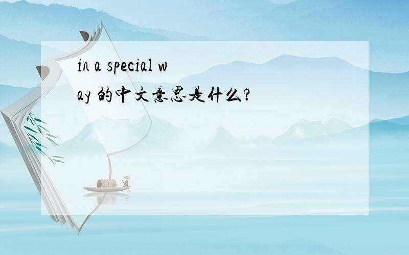 in a special way 的中文意思是什么?